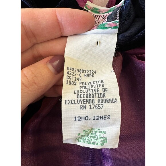 Brooke Lindsay Made In The USA Girls Velvet Tulle Purple Dress Size 12 Months - Picture 14 of 14